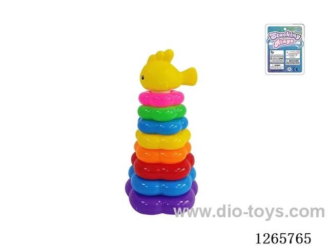 8-Layer Floral Rainbow Stackable Rings (Fish)