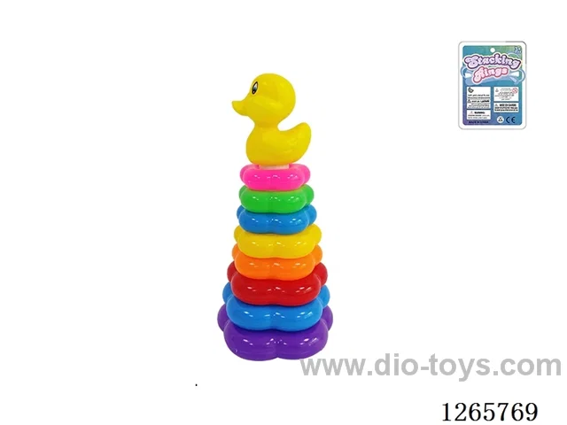 8-Layer Floral Rainbow Stackable Rings (Big-Headed Duck)