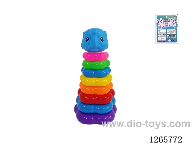 8-Layer Floral Rainbow Stackable Rings (Baby Elephant)