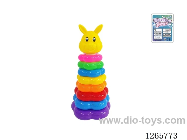 8-Layer Floral Rainbow Stackable Rings (Rabbit)