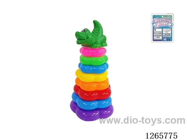 8-Layer Floral Rainbow Stackable Rings (Crocodile)