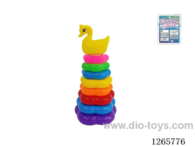 8-Layer Floral Rainbow Stackable Rings (Swan)