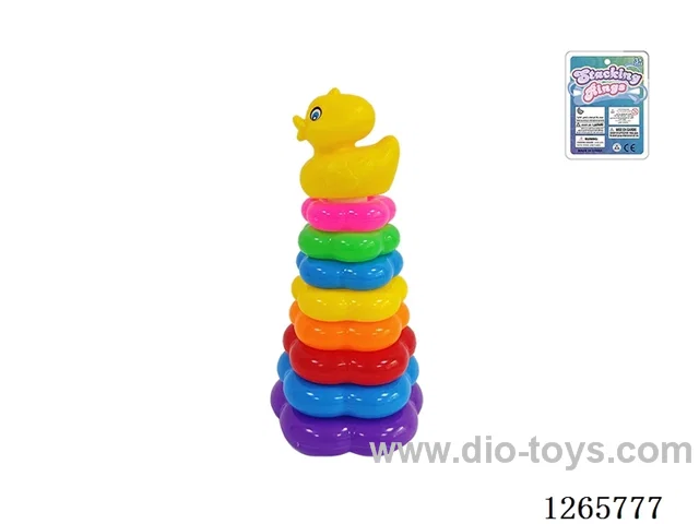 8-Layer Floral Rainbow Stackable Rings (Doodle Duck)