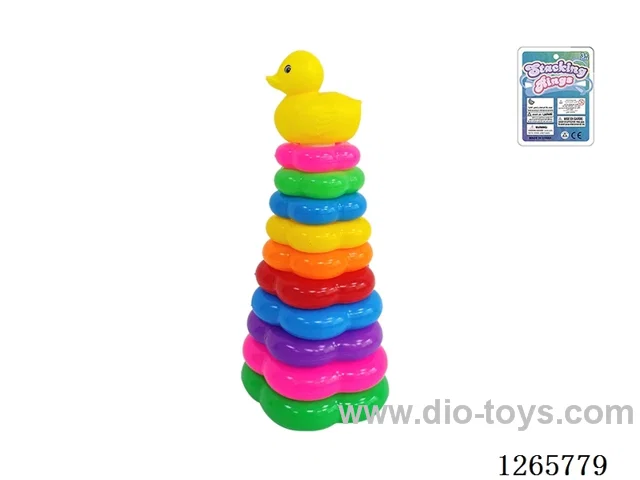 10-Layer Floral Rainbow Stackable Rings (Duckling)