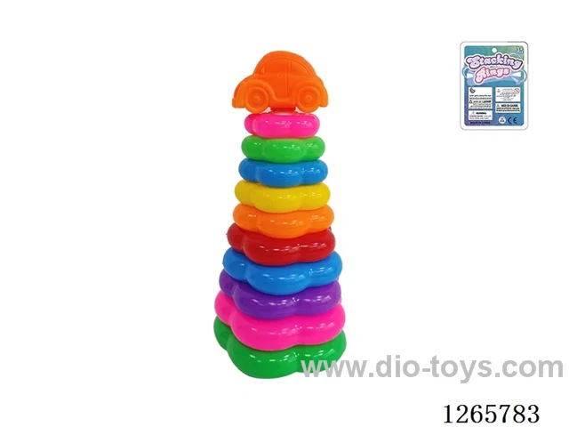 10-Layer Floral Rainbow Stackable Rings (Car)