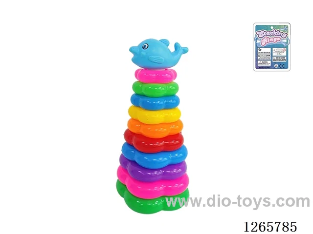 10-Layer Floral Rainbow Stackable Rings (Dolphin)