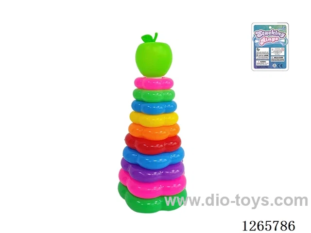 10-Layer Floral Rainbow Stackable Rings (Apple)
