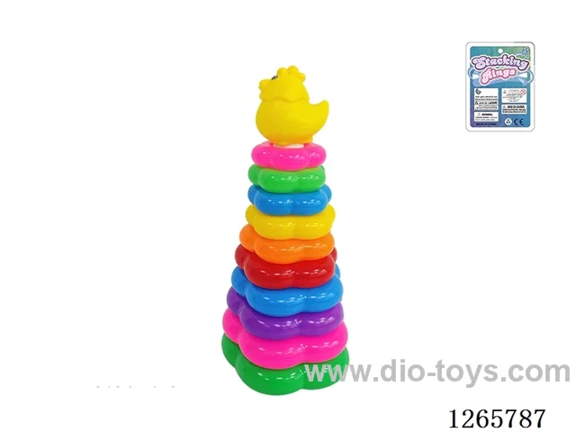 10-Layer Floral Rainbow Stackable Rings (Hen)