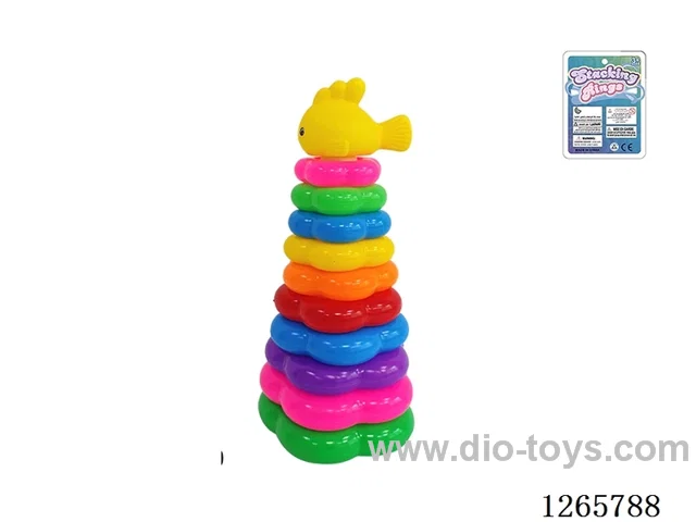 10-Layer Floral Rainbow Stackable Rings (Fish)