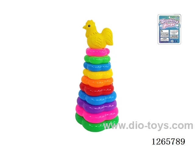 10-Layer Floral Rainbow Stackable Rings (Rooster)