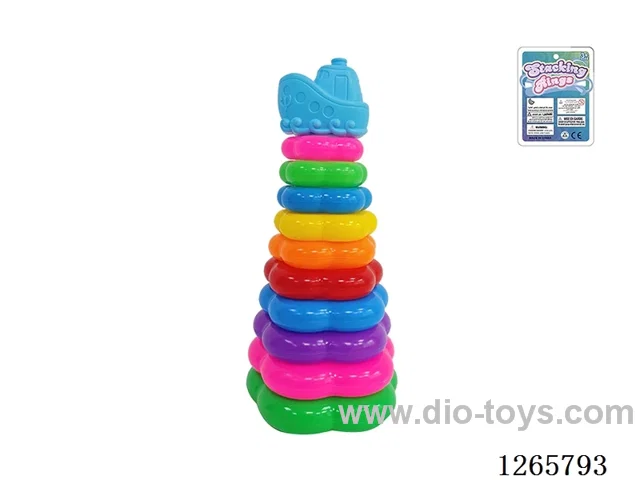10-Layer Floral Rainbow Stackable Rings (Ship)