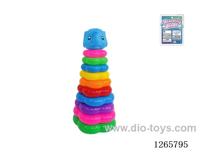10-Layer Floral Rainbow Stackable Rings (Baby Elephant)