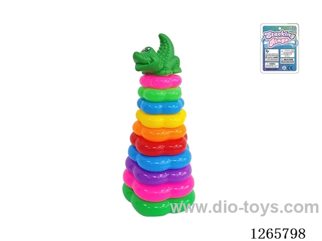 10-Layer Floral Rainbow Stackable Rings (Crocodile)