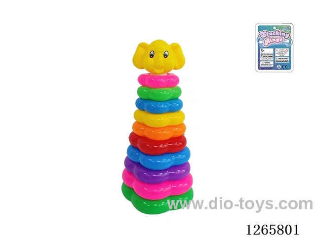 10-Layer Floral Rainbow Stackable Rings (Dumbo)