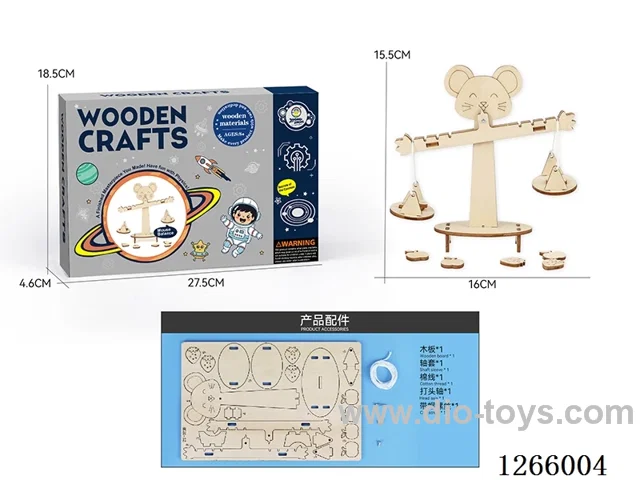 Wooden Educational Experiment - Cute Mouse Balance Scale (16PCS)
