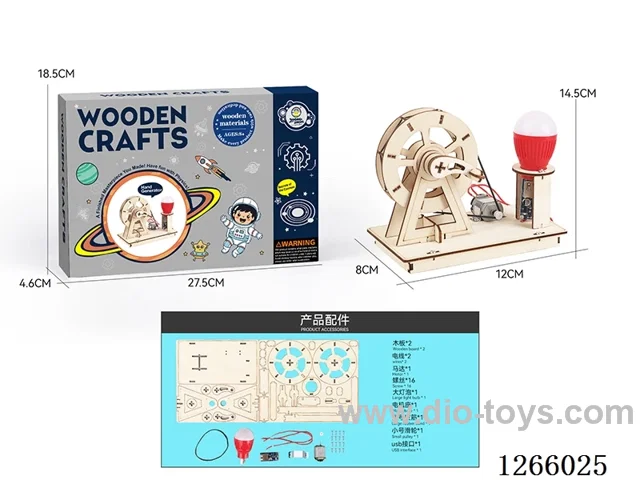 Wooden Educational Experiments - Hand-Crank Generator (54PCS)
