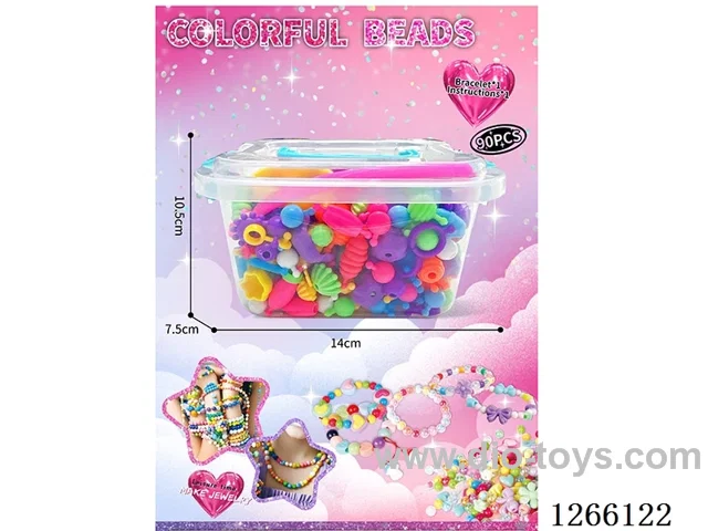 270PCS DIY Beaded Jewelry Set, Headband*1; Bracelets*3, Instruction Manual*1