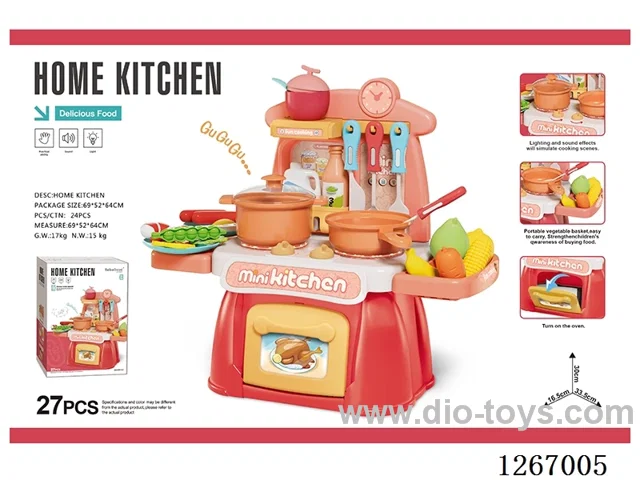Mini Electronic Kitchen Table Set with Sound & Lights (not included battery) 27pcs