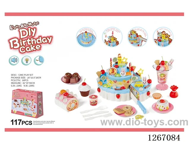 117PCS Three-Layer Singing DIY Birthday Cake (not included battery 2*AA)