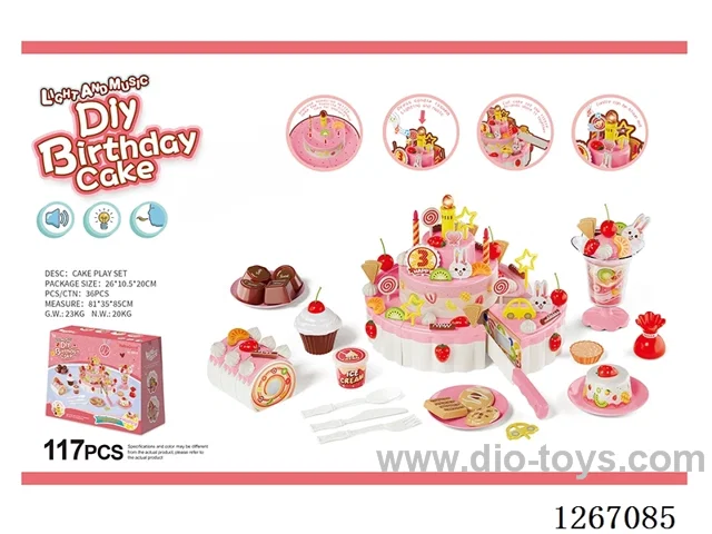 117PCS Three-Layer Singing DIY Birthday Cake (not included battery 2*AA)