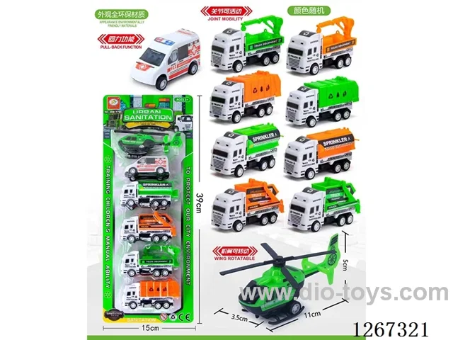 6PCS pull back car