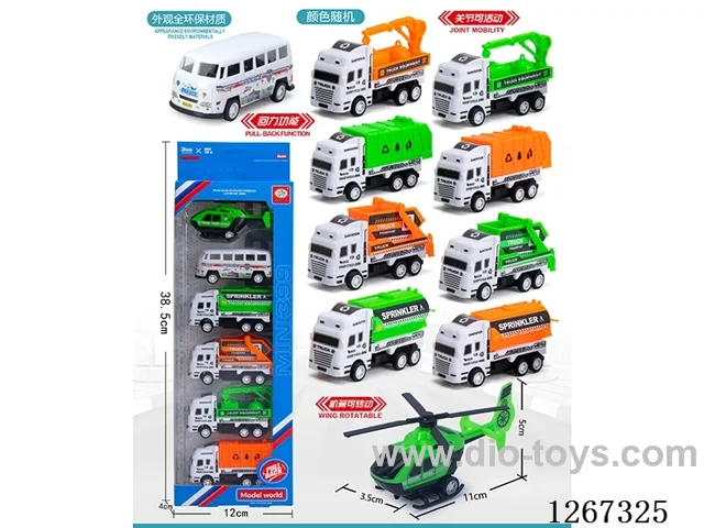 6PCS pull back car