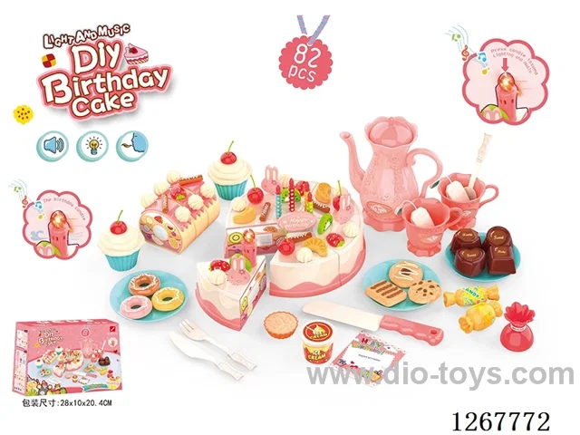 82PCS DIY Fruit Electric Cake Set W L/M  included battery