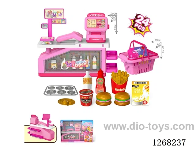 Cashier Counter Shopping Basket Hamburger Set 24PCS