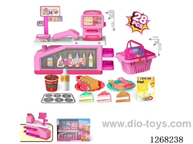 Cashier Counter Shopping Basket Cake Set 28PCS
