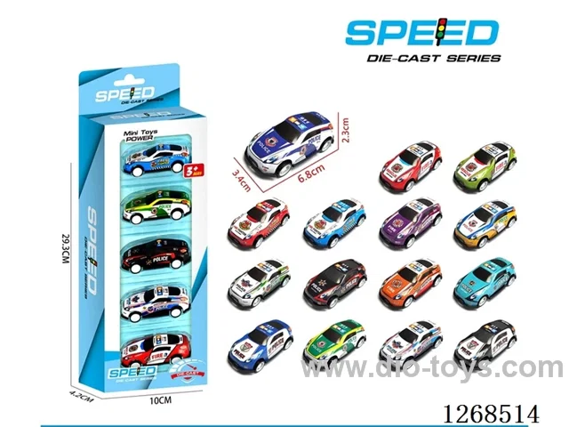 5PCS pull back tin car