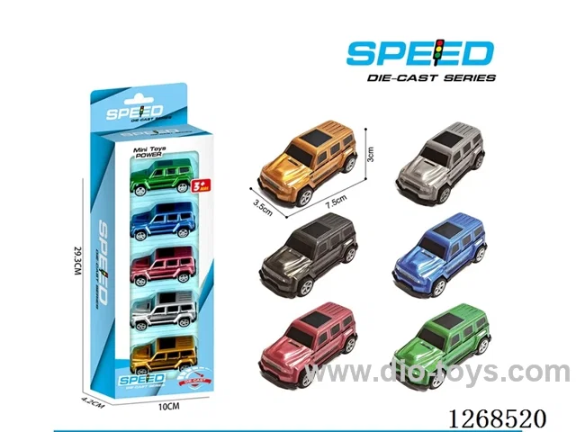 5PCS pull back tin car