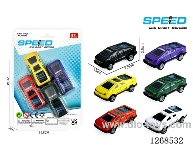 4PCS pull back tin car