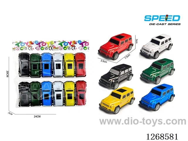 12PCS pull back tin car