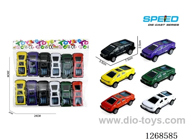12PCS pull back tin car