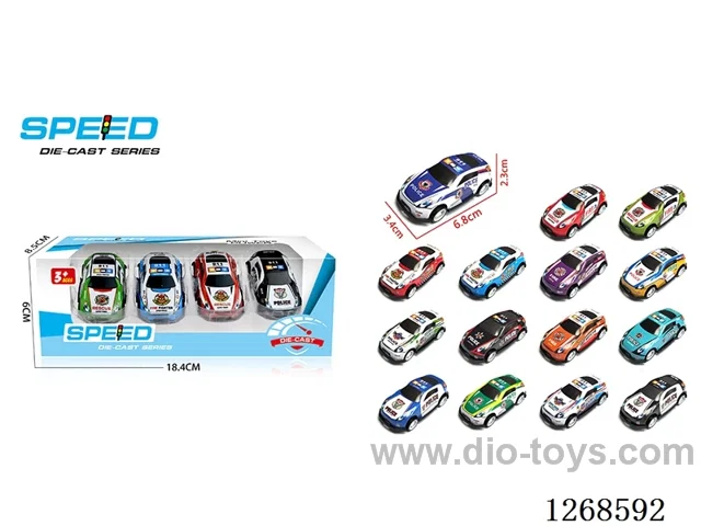 4PCS pull back tin car