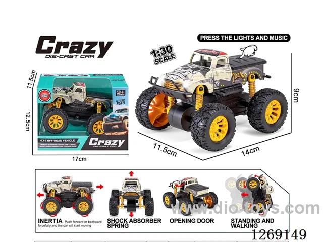 1:30 dual-inertia alloy car W L/M included battery