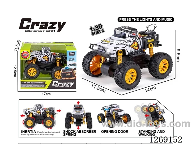 1:30 dual-inertia alloy car W L/M included battery