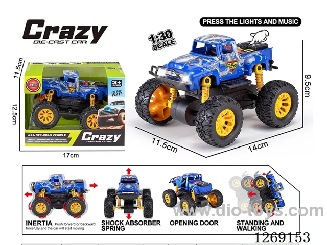 1:30 dual-inertia alloy car W L/M included battery