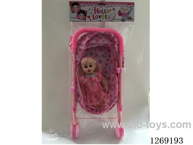 Iron handcart with 12-inch empty doll