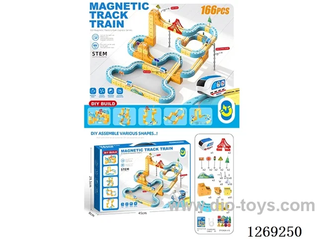 Building Block DIY Magnetic Track Car 166PCS