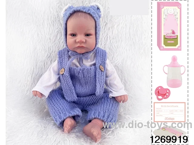 48CM Doll（Soft Rubber High-Fidelity(Hand-painted Hair, High-Quality Painting) Bottle, Magnetic Sippy Cup, Diapers, Birth card