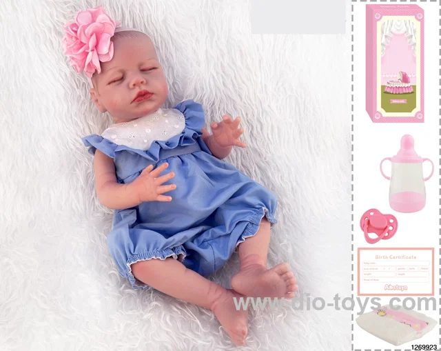 48CM Doll（Soft Rubber High-Fidelity(Hand-painted Hair, High-Quality Painting) Bottle, Magnetic Sippy Cup, Diapers, Birth card