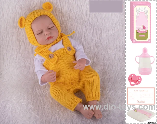 48CM Doll（Soft Rubber High-Fidelity(Hand-painted Hair, High-Quality Painting) Bottle, Magnetic Sippy Cup, Diapers, Birth card