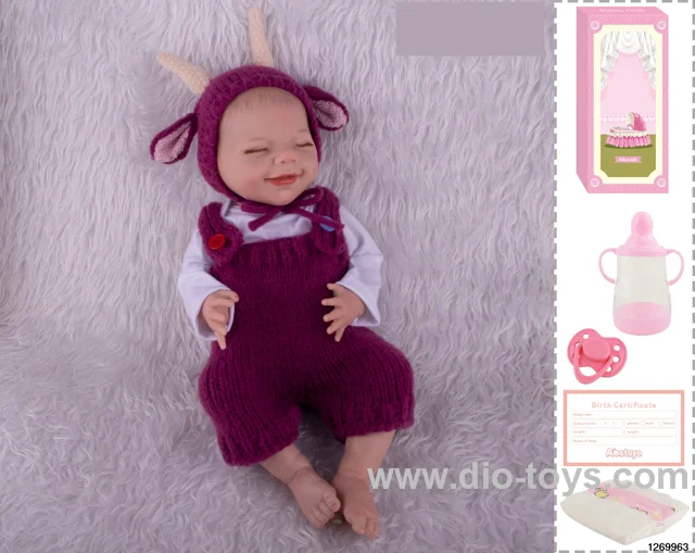 48CM Doll（Soft Rubber High-Fidelity(Hand-painted Hair, High-Quality Painting) Bottle, Magnetic Sippy Cup, Diapers, Birth card