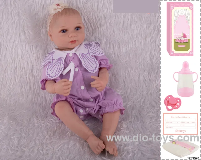 48CM Doll（Soft Rubber High-Fidelity(Hand-painted Hair, High-Quality Painting) Bottle, Magnetic Sippy Cup, Diapers, Birth card