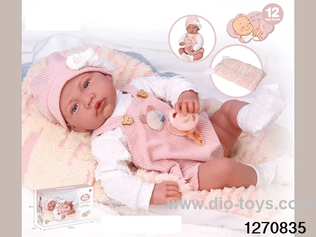 16-inch cotton body doll with power function and 12 vocal cords sleep basket