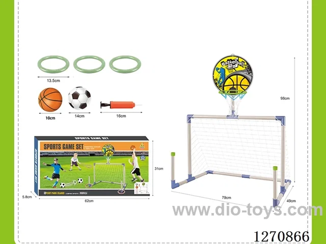 3-in-1 Soccer and Basketball Hoop Set