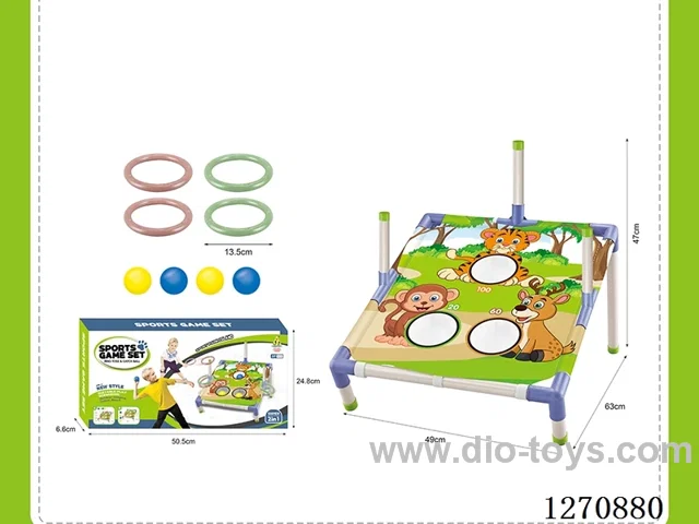 2-in-1 Ball Toss Hoop Combo Set