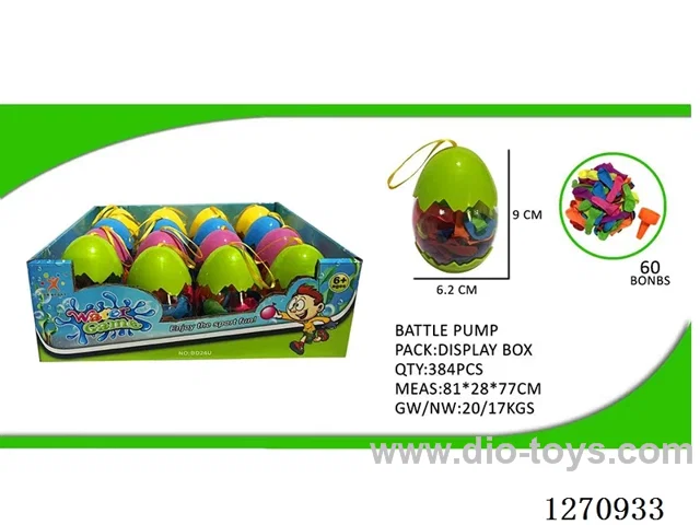 60 Water Balloons + Water Filler -- 16 Jars