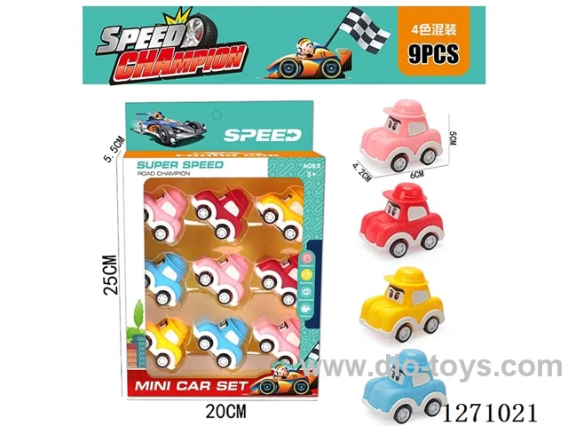 9PCS pull back car